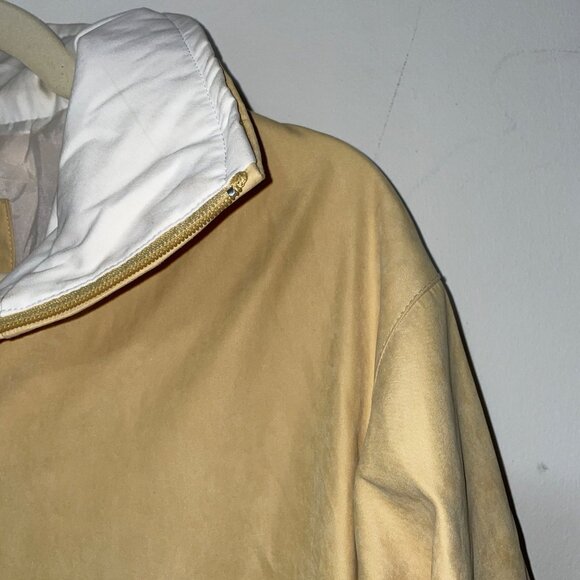 Larry Levine Sport Yellow Zip-Up Jacket With White Contrast Collar M - Picture 2 of 8